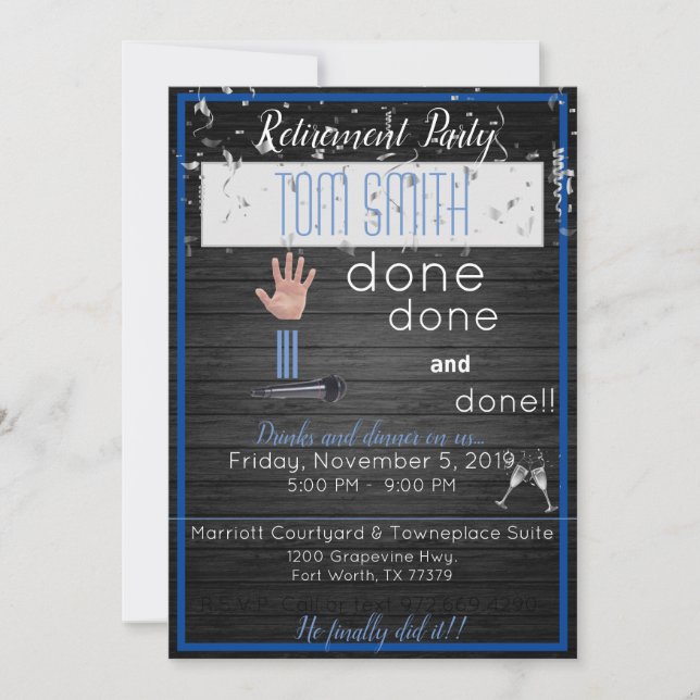 マイクのドロップ退職後の黒と青 (正面)