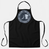 マイクのフード付きスウェットシャツを叩くヒップホップの男 エプロン (正面)