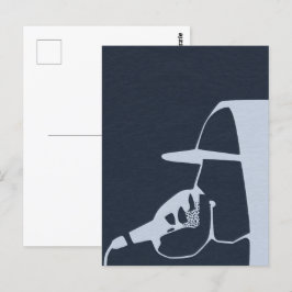 マイクのフード付きスウェットシャツを叩くヒップホップの男 ポストカード