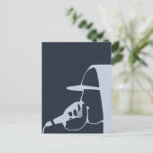 マイクのフード付きスウェットシャツを叩くヒップホップの男 ポストカード (スタンド正面)