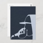 マイクのフード付きスウェットシャツを叩くヒップホップの男 ポストカード (正面/裏面)