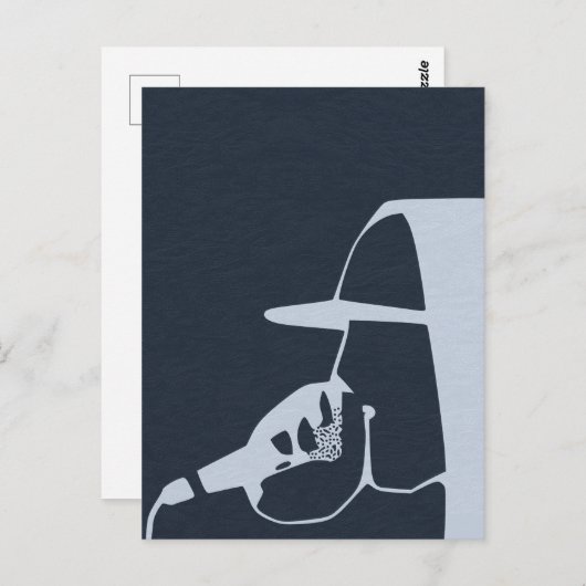 マイクのフード付きスウェットシャツを叩くヒップホップの男 ポストカード (正面/裏面)