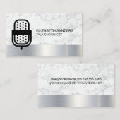 マイクのロゴ |大理石の金属トリム 名刺 (正面/裏面)