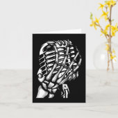 マイクの岩にスケルトンの手を巻きSバンドティー カード (黄色い花)