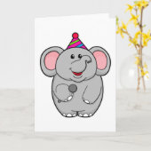 マイクを持ったパーティーの象 カード (黄色い花)