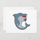 マイクを持って歌うイルカ ポストカード (正面/裏面)