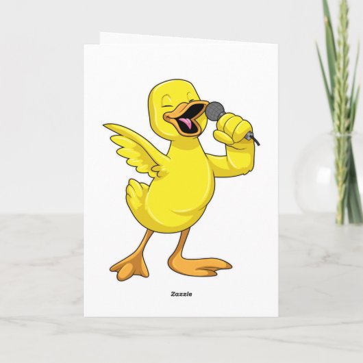 マイクを持つ歌手のあひる カード (裏面)