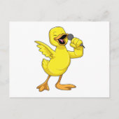 マイクを持つ歌手のあひる ポストカード (正面)