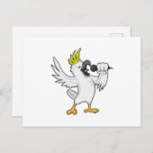 マイクを持つ歌手のオウム ポストカード (正面/裏面)