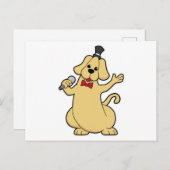 マイクを持つ歌手の犬 ポストカード (正面/裏面)