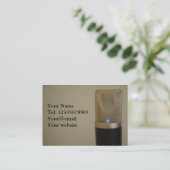 マイクを背景(明) 名刺 (スタンド正面)