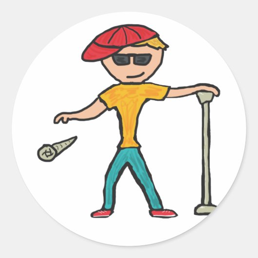 マイクを落とす ラウンドシール (正面)