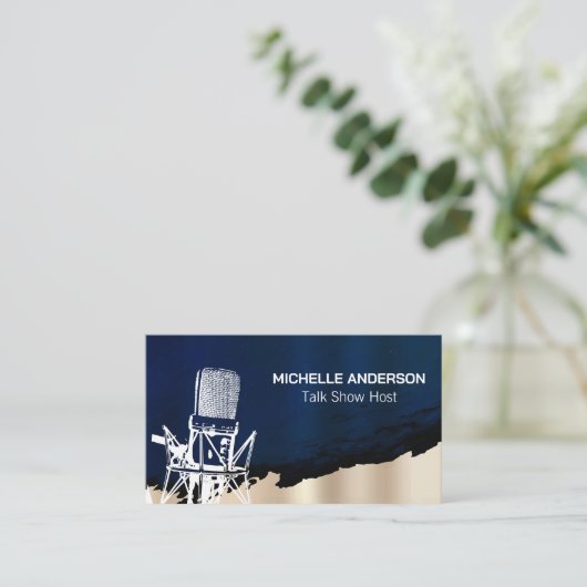 マイクイメージ |ポッドキャスト 名刺 (スタンド正面)
