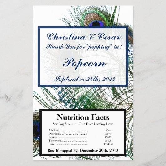 マイクウェーブポップコーンのラッパー　ペコンの羽　青 チラシ (正面)