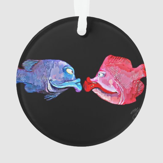 マイククウィン著"キスをするな魚"の芸術 オーナメント (裏面)