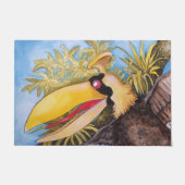 マイククウィン著"ノックノック鳥"の芸術 ドアマット (正面)