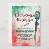 マイクグリーンと赤クリスマスカラオケパーティー 招待状 (正面)