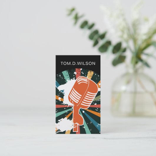 マイクシンガー音楽名刺 名刺 (スタンド正面)