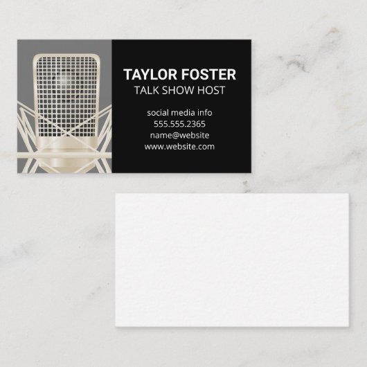 マイクシンガー | トークショー | ポッドキャスト 名刺 (正面/裏面)