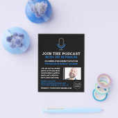 マイクシンボル、ポッドキャスター、ポッドキャ広告スト チラシ (シングル)