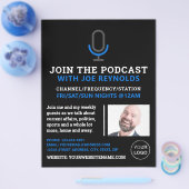 マイクシンボル、ポッドキャスター、ポッドキャ広告スト チラシ (シングル)