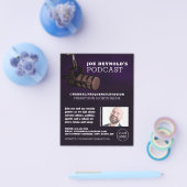 マイクスタイリッシュ、ポッドキャスター、ポッドキャ広告スト チラシ (シングル)