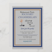 マイクドロップブルーグリーンリタイアメントパーティー招待状 招待状 (正面/裏面)