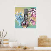 マイクパターン。 ポスター (キッチン)