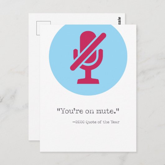 マイクミュートだよ / 2020年のZoomあるある ポストカード (正面/裏面)