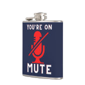 マイクミュートの面白いZoomミーム フラスク (左)