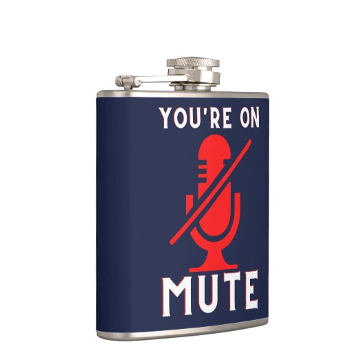 マイクミュートの面白いZoomミーム フラスク (右)