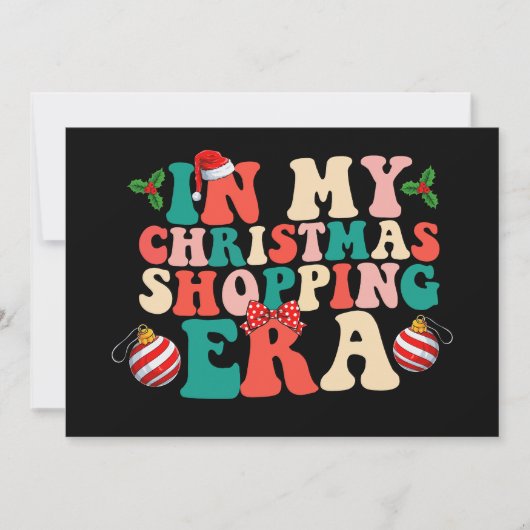 マイクリスマスショッピングエラグルービーホリデー 招待状 (正面)