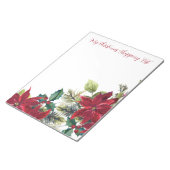 マイクリスマスショッピングリストフェスティバル花 ノートパッド (アングル)