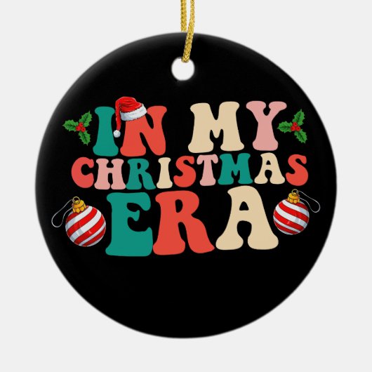 マイクリスマスシーズンにグルーヴィのホリデーシーズン セラミックオーナメント (正面)