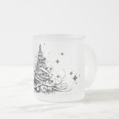 マイクリスマスツリー：インクラインのクリスマスガラス フロストグラスマグカップ (正面右)