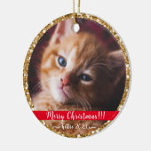 マイクリスマスペット金ゴールドグリッターセラミックオーナメント セラミックオーナメント (左)
