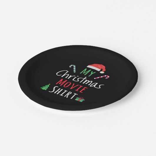 マイクリスマスムービーシャツ ペーパープレート (アングル)