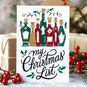 マイクリスマスリストワインボトル おもしろい シーズンカード
