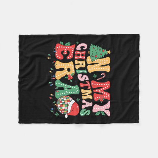 マイクリスマス時代クリスマスクリスマスホリデーPjs Wom フリースブランケット (正面(横))