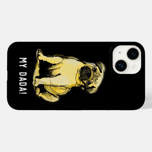 マイクリーム色のパグベビーケースメイトiPhoneケース Case-Mate iPhoneケース (裏面 (横))