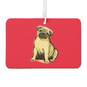 マイクリーム色のパグベビー カーエアーフレッシュナー (裏面)