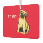 マイクリーム色のパグベビー カーエアーフレッシュナー (左)