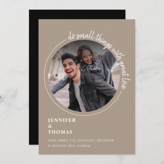 マイクロウェディングの発表 砂漠の砂 招待状 (正面/裏面)