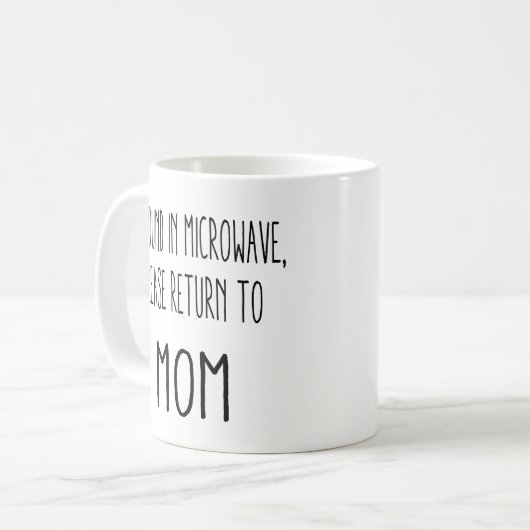マイクロウェーブで見つけられたら、お母さんに戻して下さい コーヒーマグカップ (正面左)
