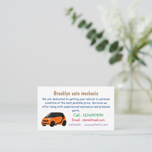 マイクロカー漫画イラストレーション 名刺 (スタンド正面)