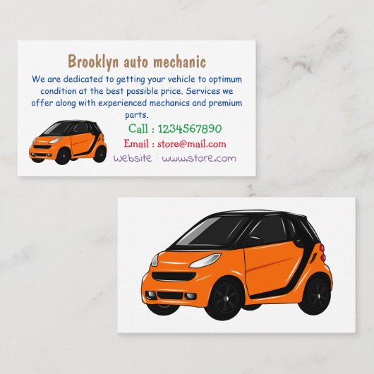 マイクロカー漫画イラストレーション 名刺 (正面/裏面)