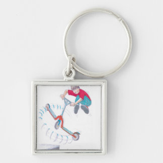 マイクロスクーターのmicroscooterのトリックの漫画 キーホルダー