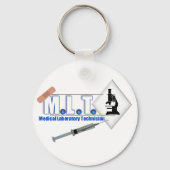 マイクロスコープ付きMLTロゴ – メディカルラボテック キーホルダー (正面)