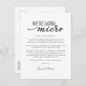 マイクロダウンサイズの発表結婚を行う ポストカード (正面/裏面)