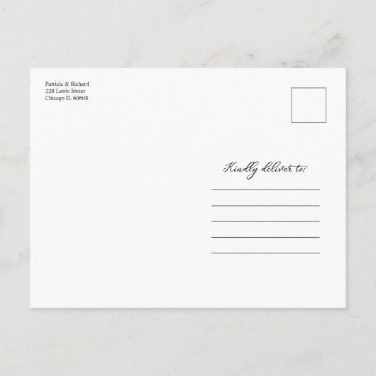 マイクロダウンサイズの発表結婚を行う ポストカード (裏面)